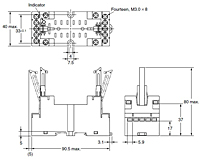 G7SE Relays, Track mounting Socket P7S-14F-END_2